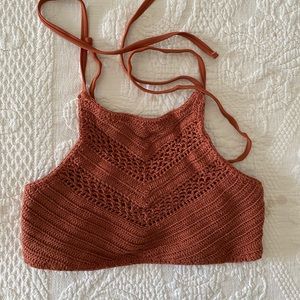 Rust Colored Crochet Bikini Top
